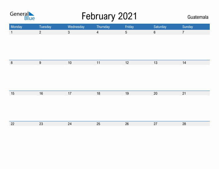 Fillable February 2021 Calendar