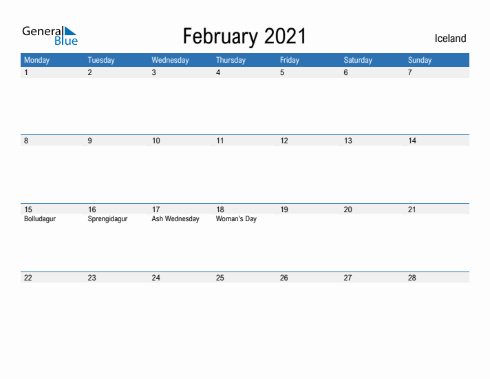 Fillable February 2021 Calendar