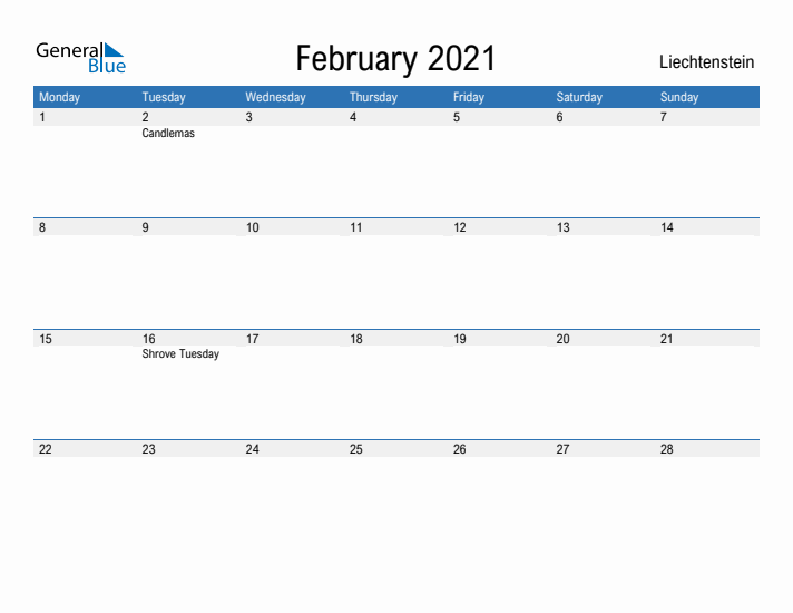 Fillable February 2021 Calendar