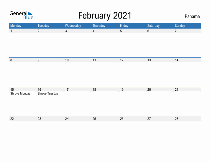 Fillable February 2021 Calendar