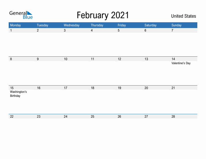 Fillable February 2021 Calendar