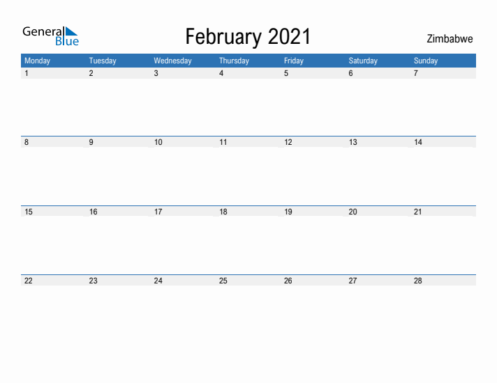 Fillable February 2021 Calendar