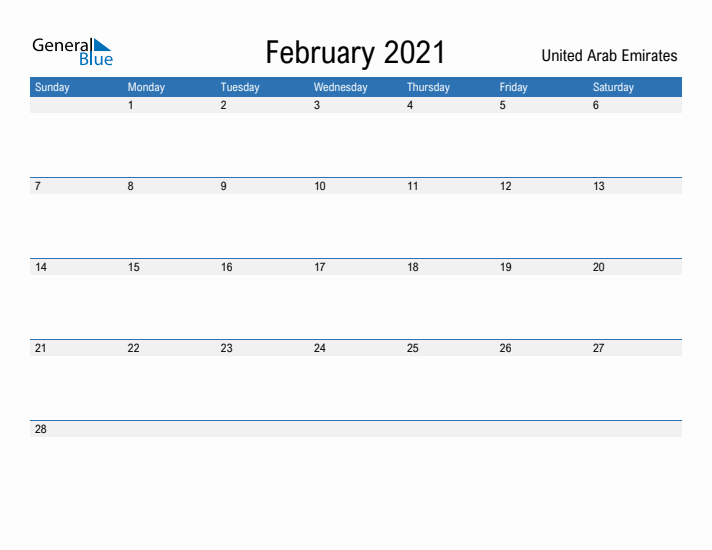 Fillable February 2021 Calendar