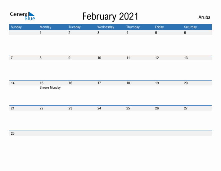 Fillable February 2021 Calendar