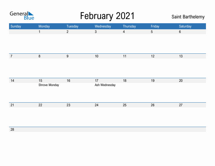 Fillable February 2021 Calendar