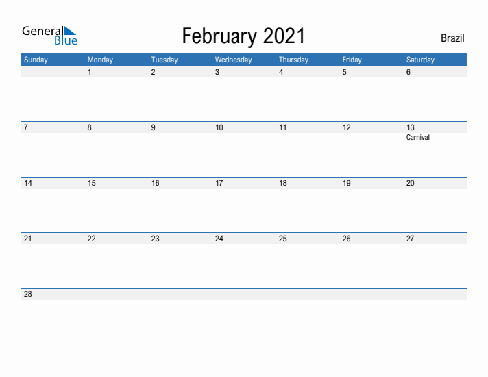 Fillable February 2021 Calendar