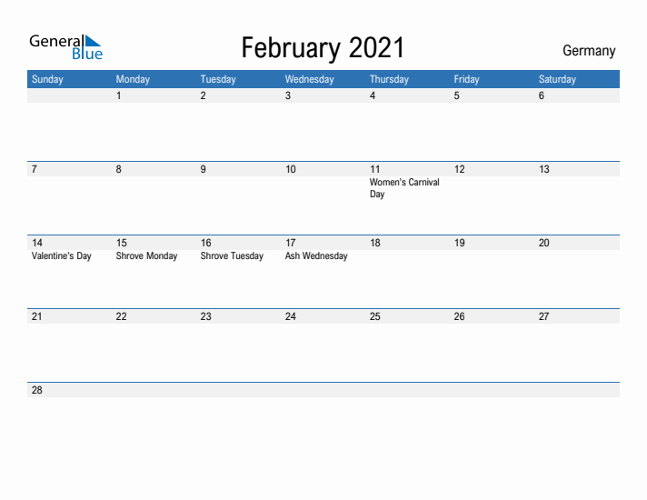 Fillable February 2021 Calendar