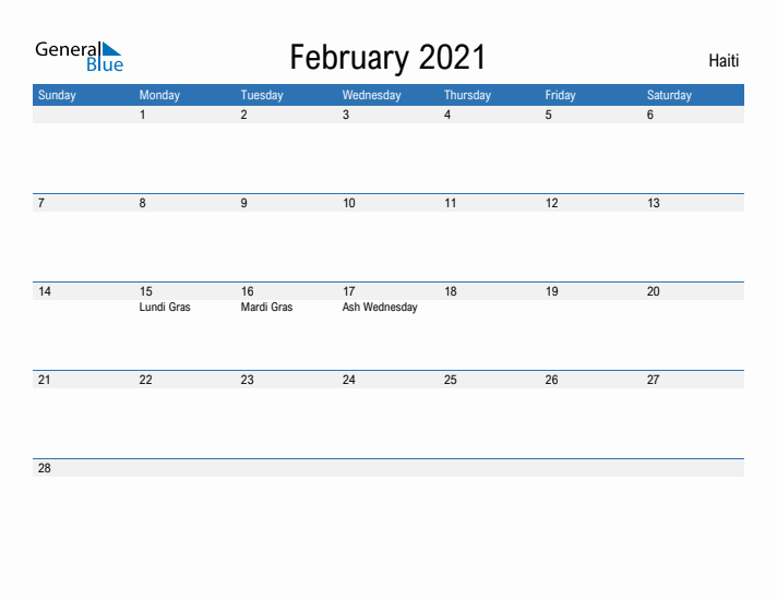 Fillable February 2021 Calendar