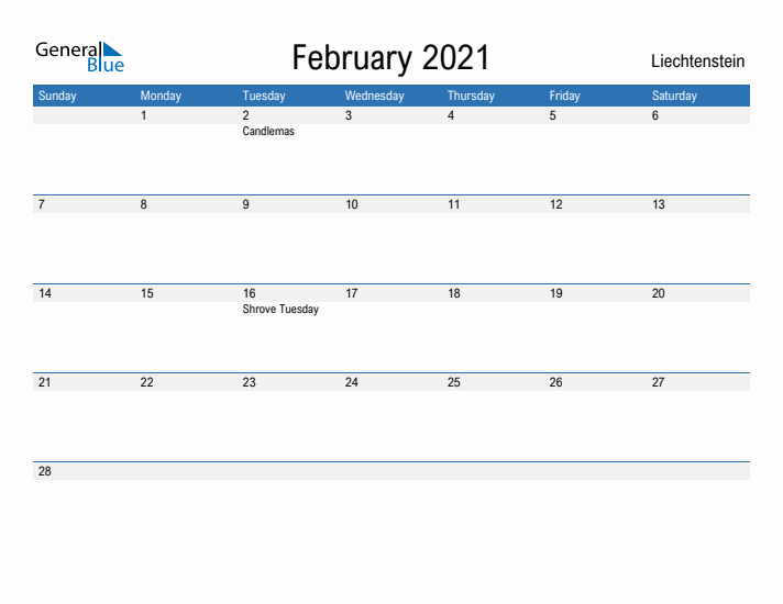 Fillable February 2021 Calendar