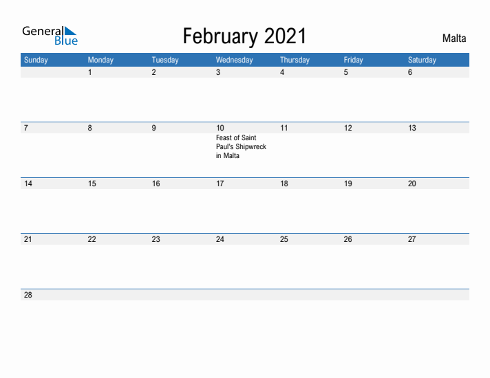 Fillable February 2021 Calendar