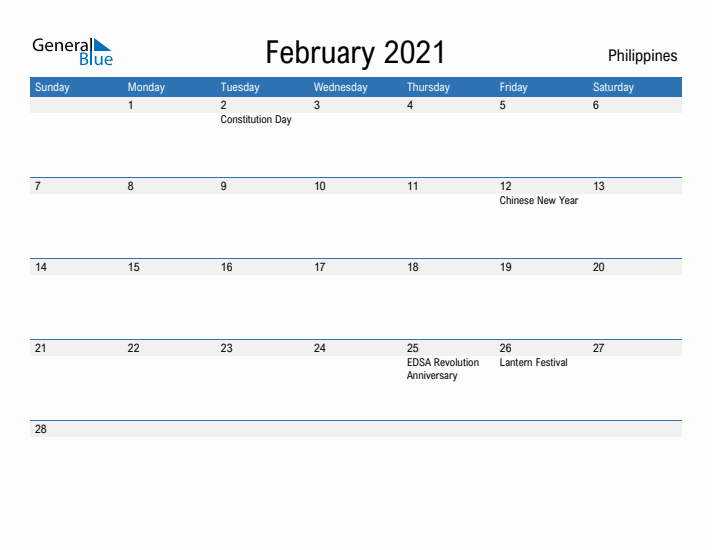 Fillable February 2021 Calendar