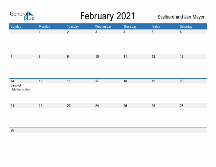 Fillable February 2021 Calendar