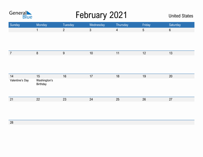 Fillable February 2021 Calendar