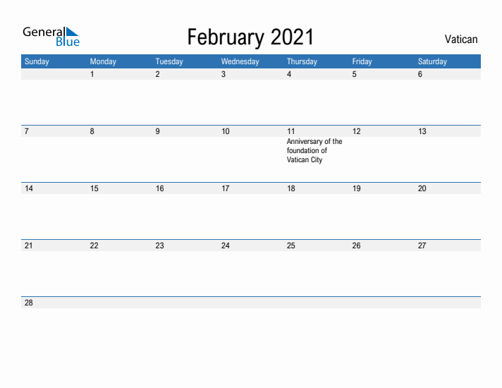 Fillable February 2021 Calendar