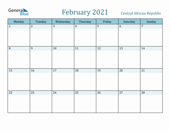 February 2021 Calendar with Holidays