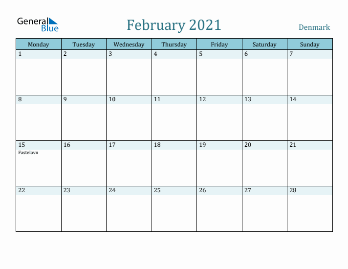 February 2021 Calendar with Holidays