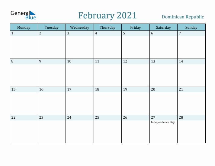 February 2021 Calendar with Holidays