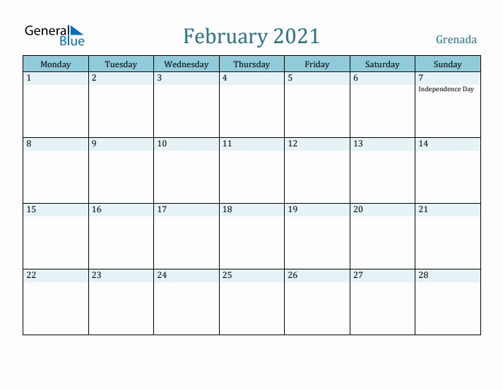 February 2021 Calendar with Holidays