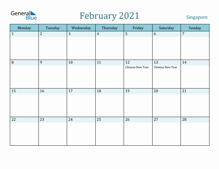 February 2021 Calendar with Holidays