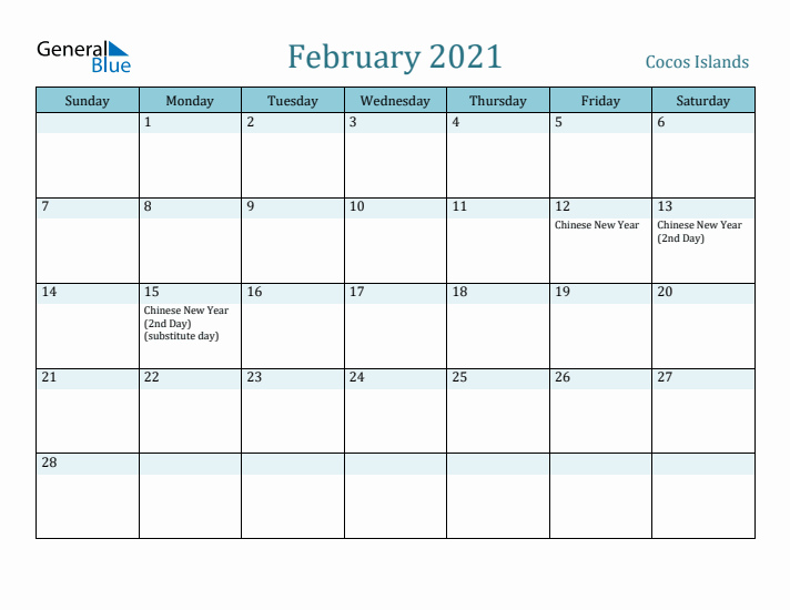 February 2021 Calendar with Holidays