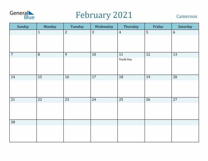 February 2021 Calendar with Holidays