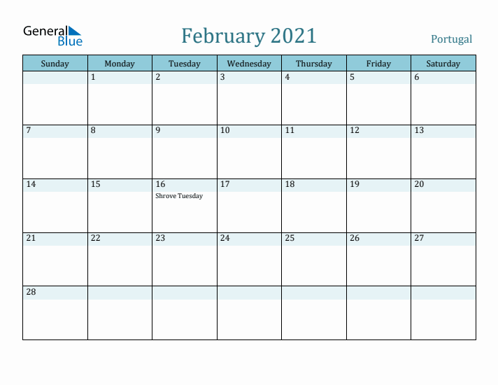 February 2021 Calendar with Holidays