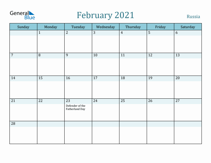 February 2021 Calendar with Holidays