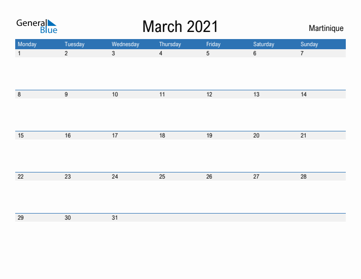 Fillable March 2021 Calendar