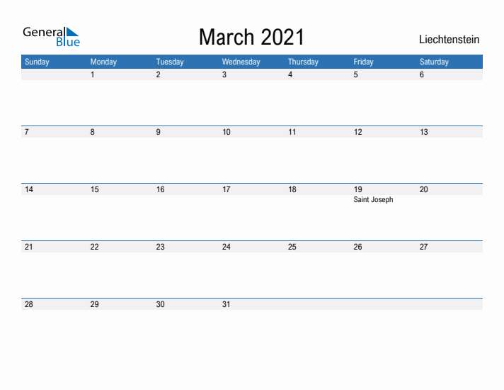 Fillable March 2021 Calendar