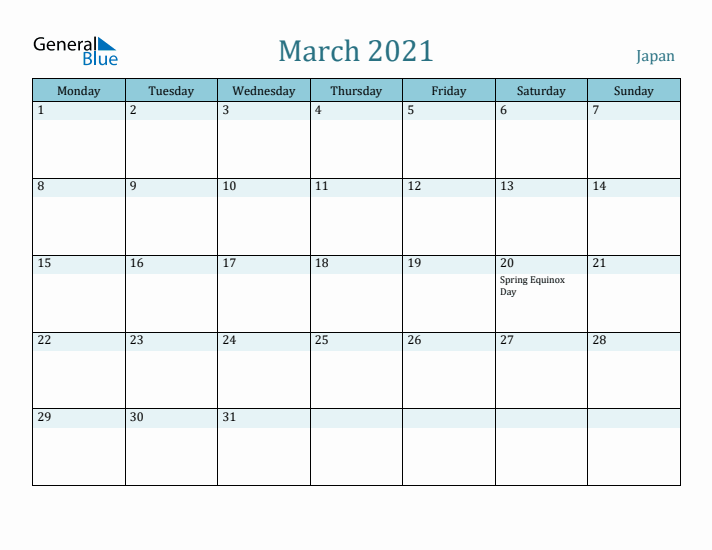 March 2021 Calendar with Holidays