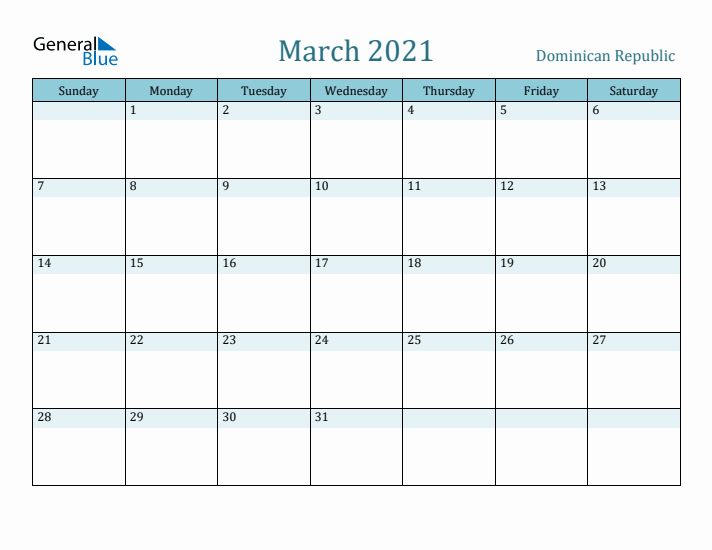 March 2021 Calendar with Holidays