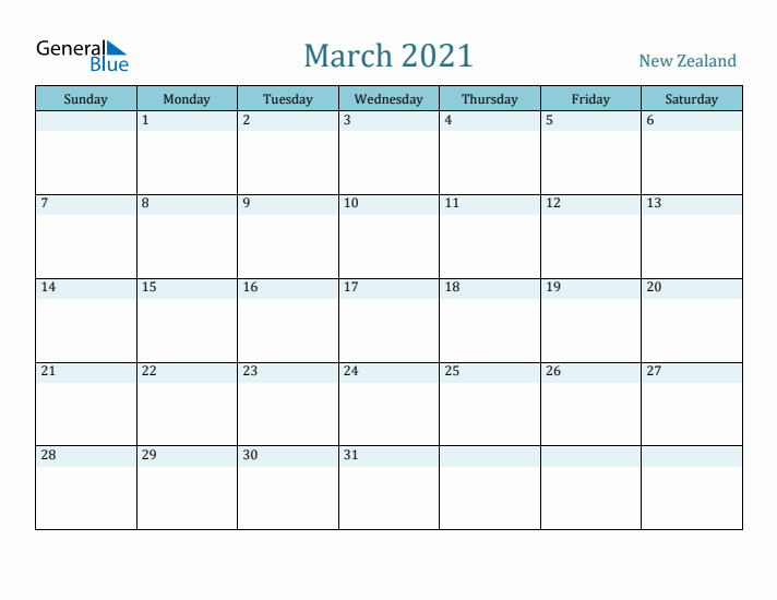 March 2021 Calendar with Holidays