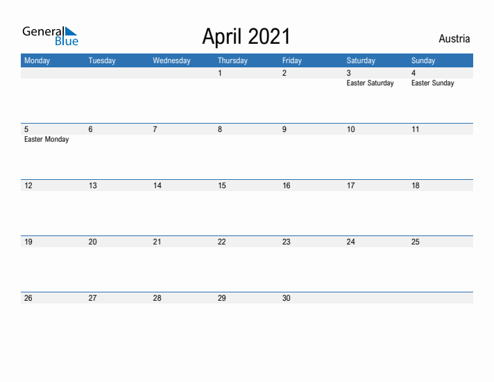 Fillable April 2021 Calendar