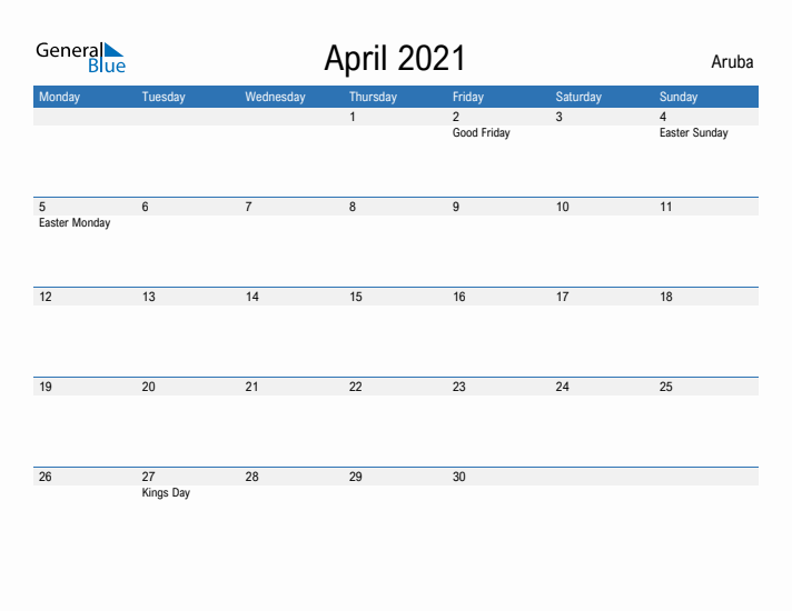 Fillable April 2021 Calendar