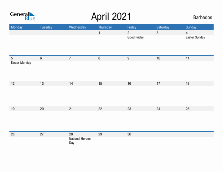 Fillable April 2021 Calendar