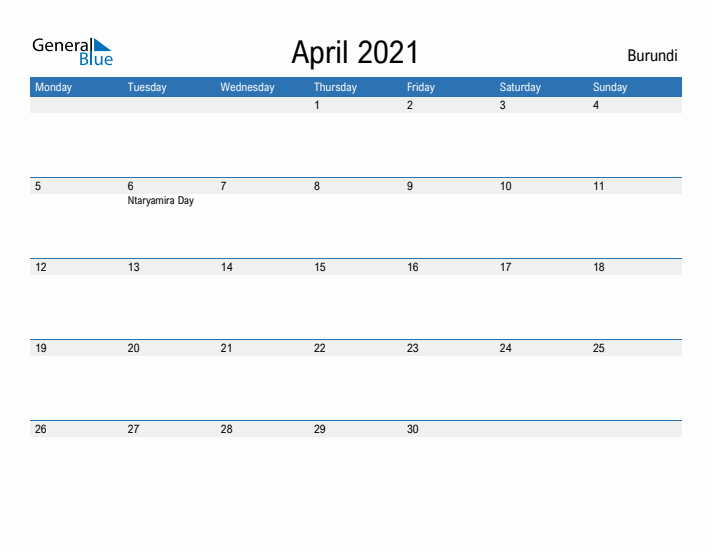 Fillable April 2021 Calendar