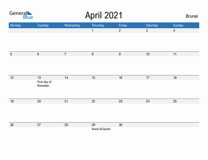 Fillable April 2021 Calendar