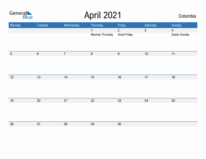 Fillable April 2021 Calendar