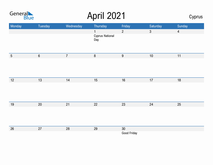 Fillable April 2021 Calendar