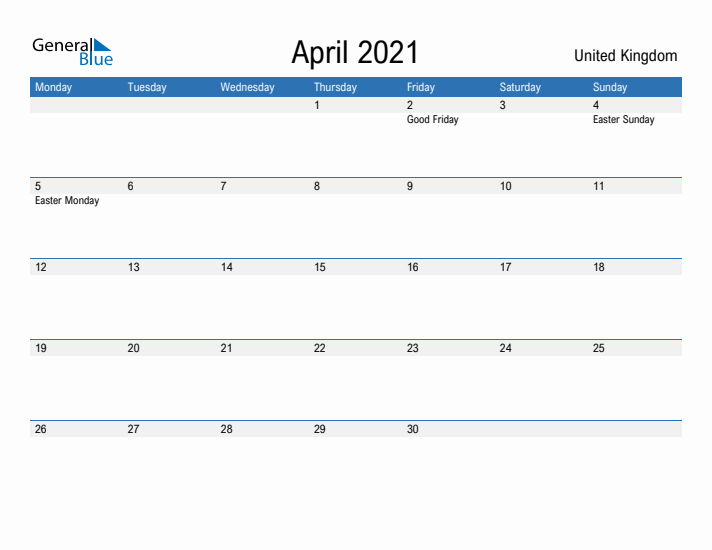 Fillable April 2021 Calendar