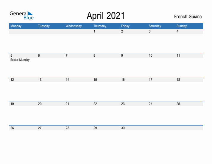 Fillable April 2021 Calendar