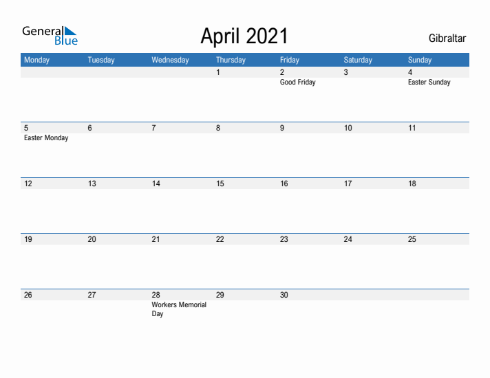 Fillable April 2021 Calendar