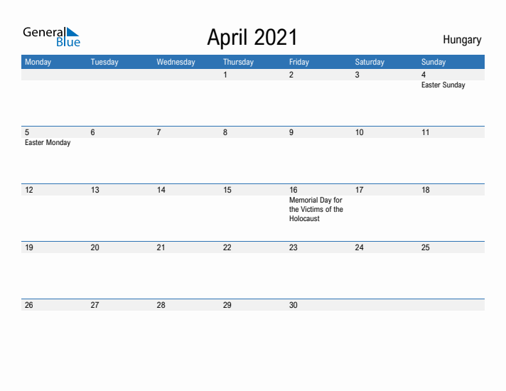 Fillable April 2021 Calendar