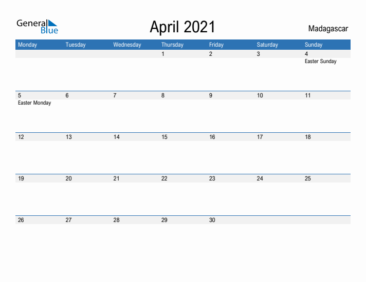 Fillable April 2021 Calendar