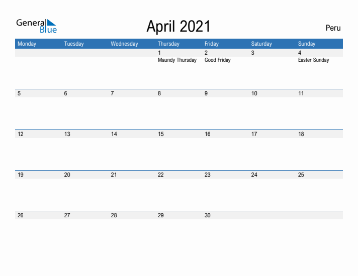 Fillable April 2021 Calendar