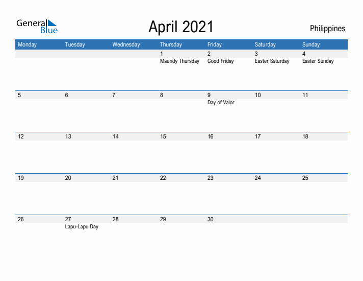 Fillable April 2021 Calendar