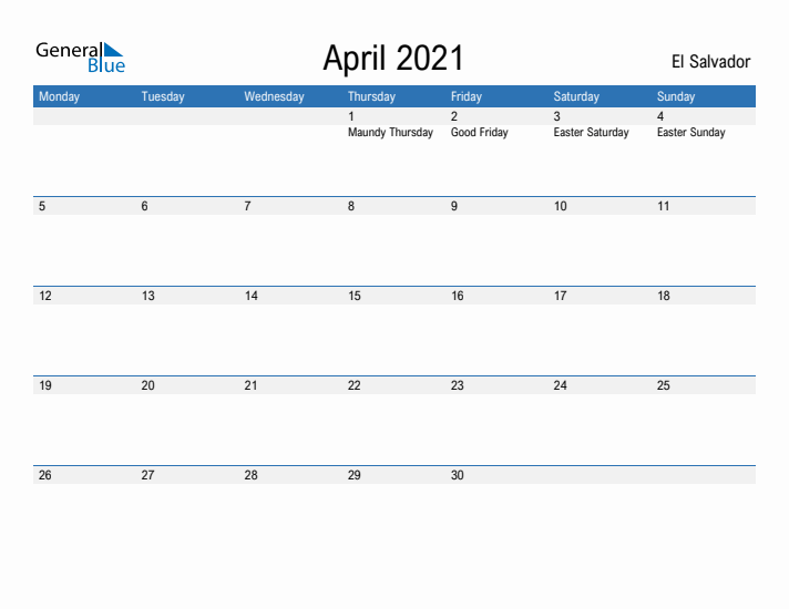 Fillable April 2021 Calendar