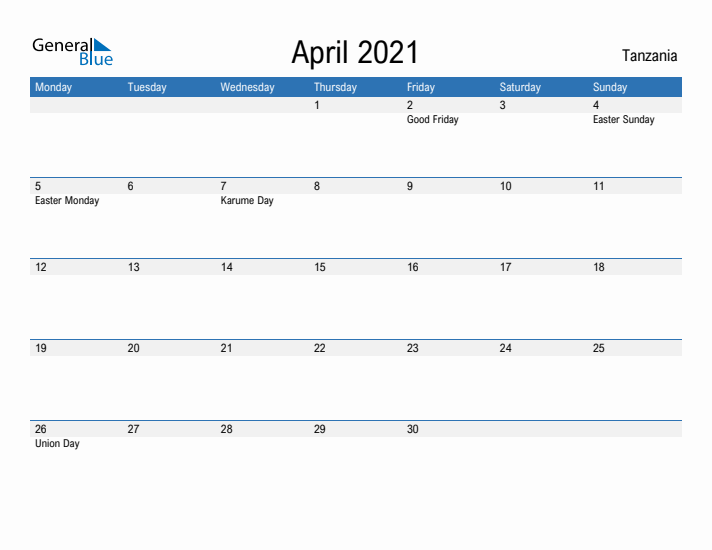 Fillable April 2021 Calendar