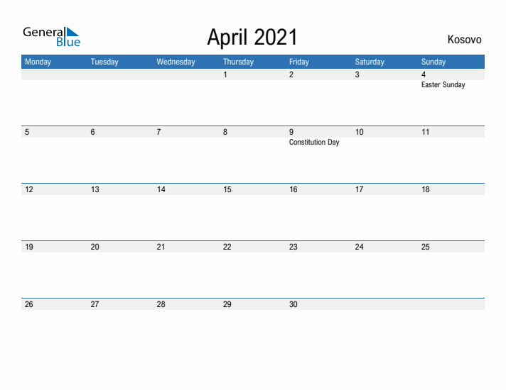 Fillable April 2021 Calendar