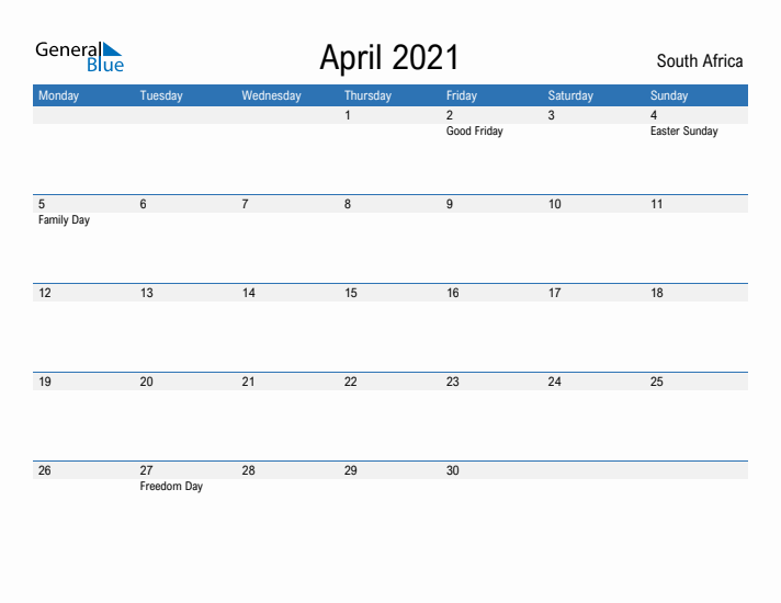 Fillable April 2021 Calendar